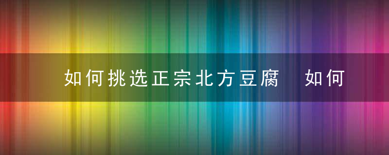 如何挑选正宗北方豆腐 如何选购优质的北豆腐